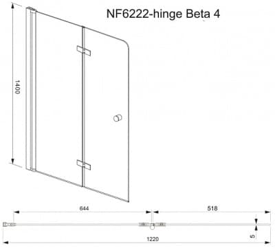 шторка для ванны стеклянная aquanet beta 4 nf6222
