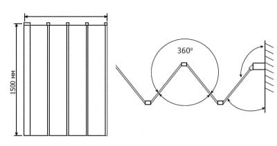 Шторка для ванны стеклянная RGW SC-23 80х150 схема