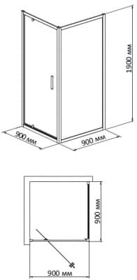 душевое ограждение bandhours frenk/side 99 90х90 без поддона