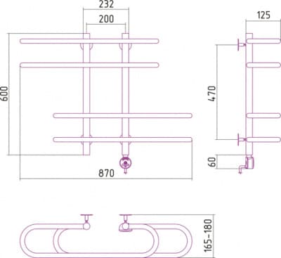 полотенцесушитель электрический сунержа фурор 600х900