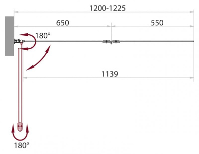шторка для ванны стеклянная belbagno sela 120х140 складная