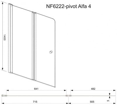шторка для ванны стеклянная aquanet alfa 4 nf6222
