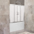 шторка для ванны стеклянная регулируемая belbagno unique vf-2 150-180x145 матовая