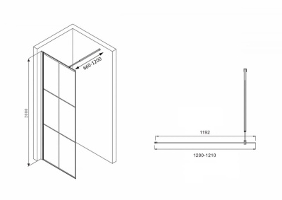 душевая перегородка abber ag62120b8 120x200