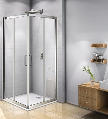 душевое ограждение без поддона bas neo cr 100х100