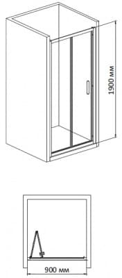 душевая дверь bandhours snow 90d 90х190
