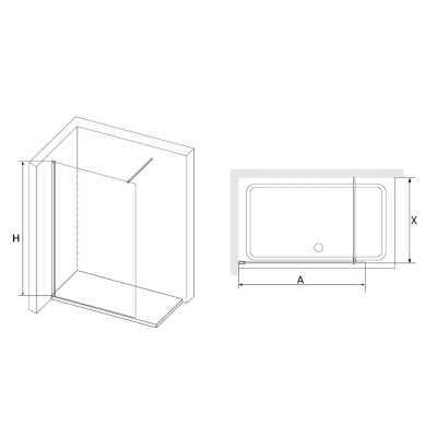 душевая перегородка rgw wa-010b 90x195 чёрная