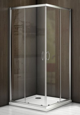 душевое ограждение без поддона bas latte cr 100х100 прозрачное