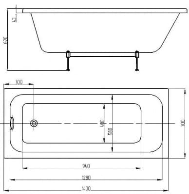акриловая ванна акватек мия 150х70