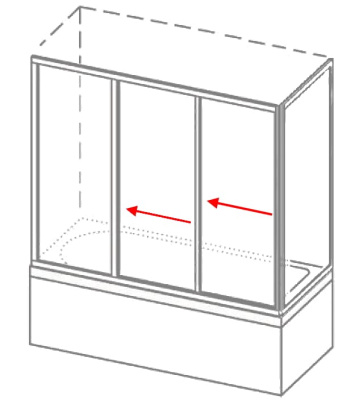 стеклянная шторка для угловой ванны screen 1300x700 прозрачная
