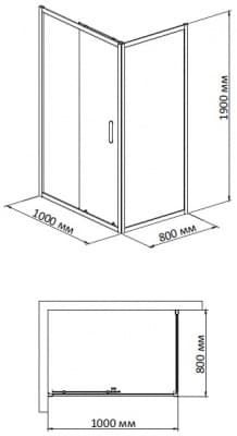 душевое ограждение bandhours mike/side 810 100х80 без поддона