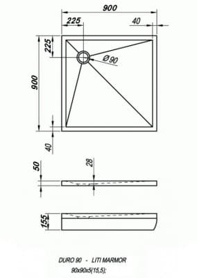 поддон душевой kolpa san duro 90х90