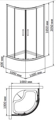 душевой уголок с поддоном bandhours martina 100