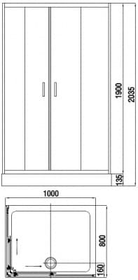душевой уголок(ограждение) bandhours toledo 810