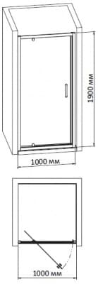 душевая дверь bandhours frenk 100d 100х190