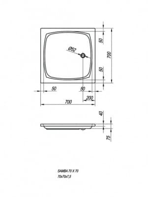 поддон душевой kolpa san samba 70х70