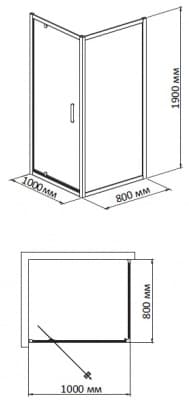 душевой уголок bandhours frenk/side 810 100х80 без поддона