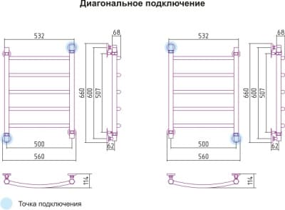 полотенцесушитель водяной сунержа галант 600х500