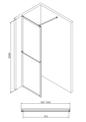 душевая перегородка abber immer offen ag60100b 100x200