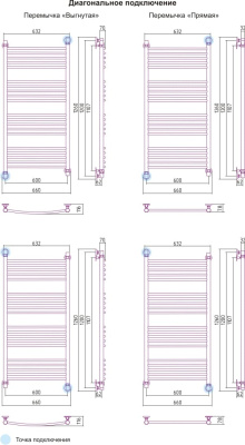 полотенцесушитель водяной сунержа богема 1200х600