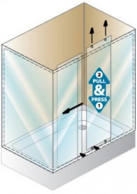 душевое ограждение kolpa san q line tv/4d+ts 170х70