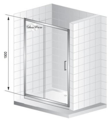 душевая дверь в нишу glassware type-21 100х190