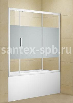 Шторка для ванны стеклянная Aquanet PRACTIC 160x150