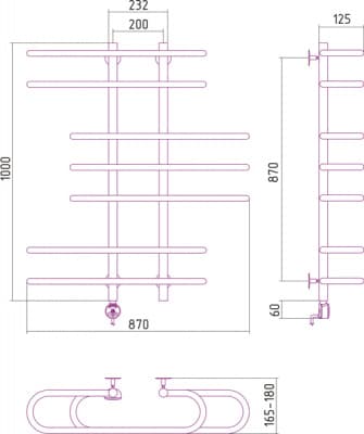 полотенцесушитель электрический сунержа фурор 1000х900