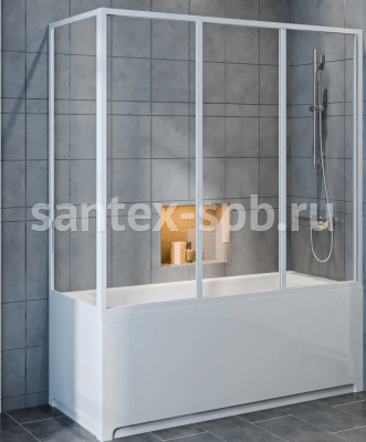 шторка для ванной 1800x1450 стеклянная