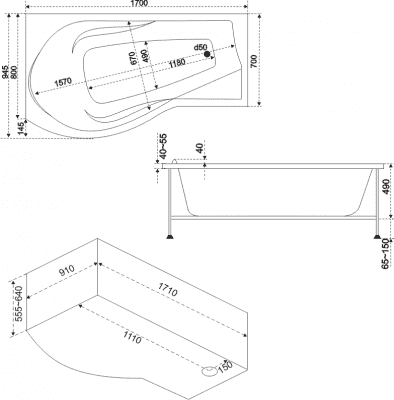 акриловая ванна bas капри