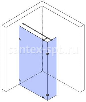 Душевая перегородка стеклянная WoterGlass TYPE-65-2