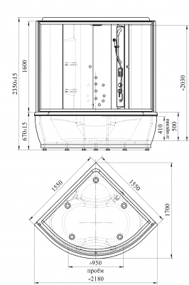 душевая кабина радомир калифорния пк