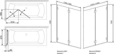 шторка для ванны стеклянная radaway carena pnd 130