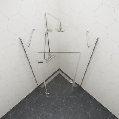 душевое ограждение пятиугольное тритон сигма 100x100 с поддоном