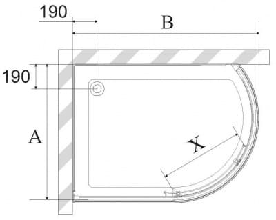 душевой поддон avek flug 110x80 r/l