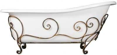 ванна из литьевого мрамора эстет царская 1700х730 отдельностоящая