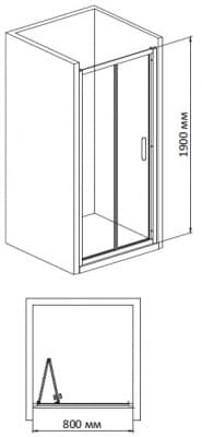 душевая дверь bandhours snow 80d 80х190