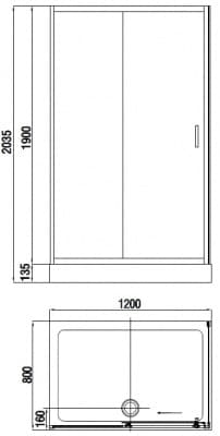 душевой уголок(ограждение) bandhours chrome 812