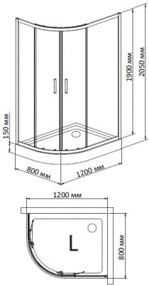 душевой уголок с поддоном bandhours anis 812 120х80