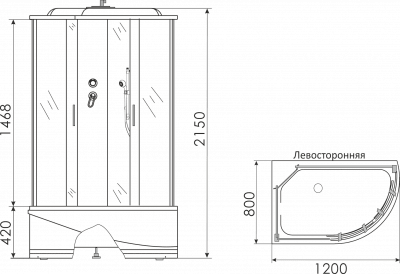 душевая кабина erlit er3512tp-c4 120х80