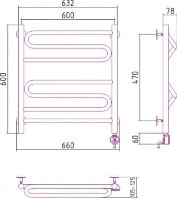 полотенцесушитель электрический сунержа элегия 600х600