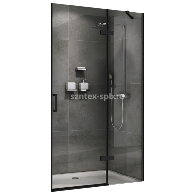 Душевая дверь в нишу ABBER AG08090B 90x195 распашная Чёрная
