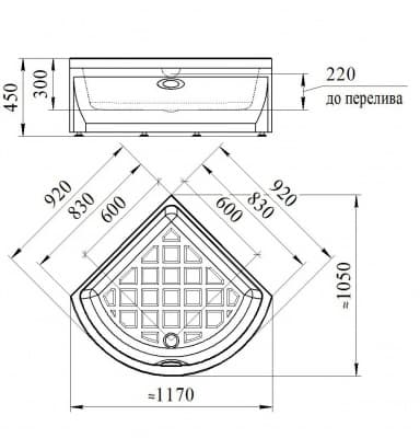 душевой поддон радомир высокий 92x92
