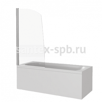 Шторка для ванной стеклянная Bas Screen SCREEN R-80-C-CH 80х140