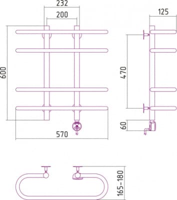 полотенцесушитель электрический сунержа фурор 600х600