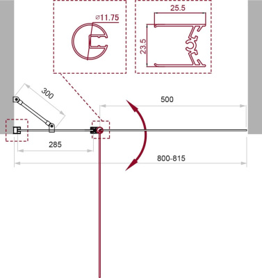 шторка для ванны стеклянная belbagno uno v-11 80х150 распашная