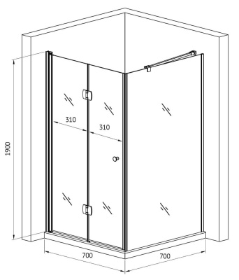душевое ограждение квадратное gemy s37193a-d70 70x70