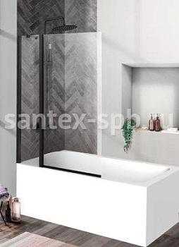 Шторка для ванны стеклянная BelBagno UNO V-11 100х150 распашная