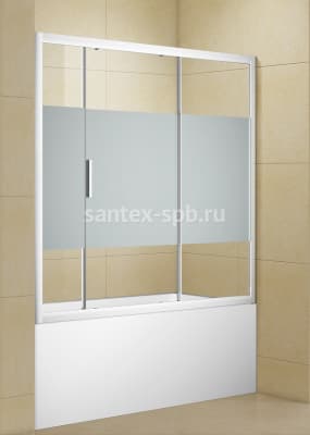 Шторка для ванны стеклянная Aquanet PRACTIC 170x150