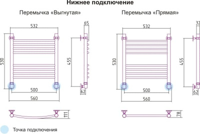 полотенцесушитель водяной сунержа богема 500х500